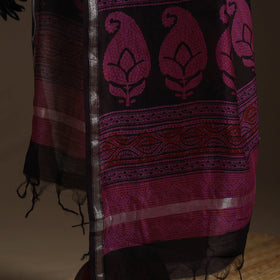 Chanderi silk bagh natural dyed dupatta with zari border 16