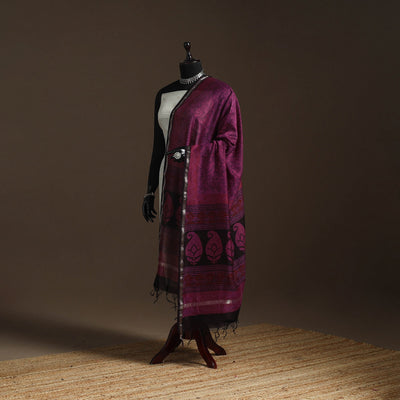 Chanderi silk bagh natural dyed dupatta with zari border 16