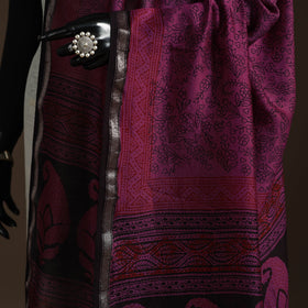 Chanderi silk bagh natural dyed dupatta with zari border 16