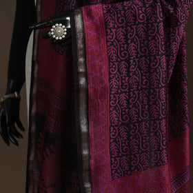 Chanderi silk bagh natural dyed dupatta with zari border 17