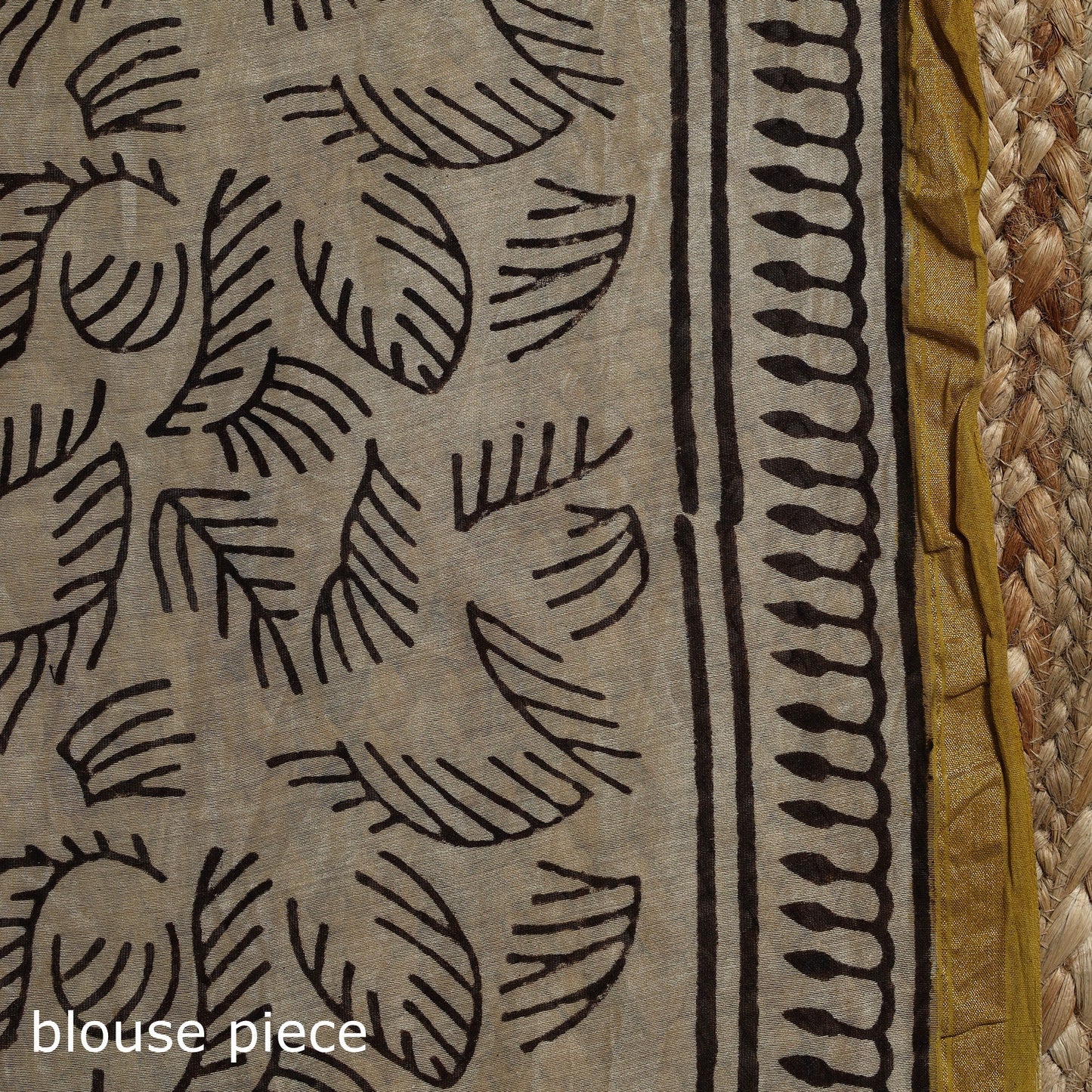 Chanderi silk hand bagru saree with zari border 07