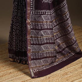 Chanderi silk hand batik saree 02 - handcrafted