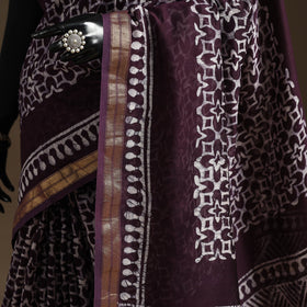 Chanderi silk hand batik saree 02 - handcrafted