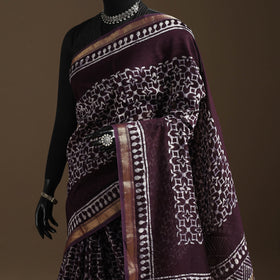 Chanderi silk hand batik saree 11 - handcrafted