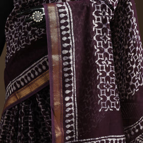 Chanderi silk hand batik saree 11 - handcrafted