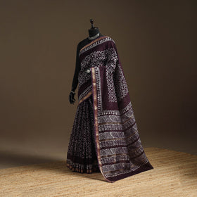 Chanderi silk hand batik saree 11 - handcrafted