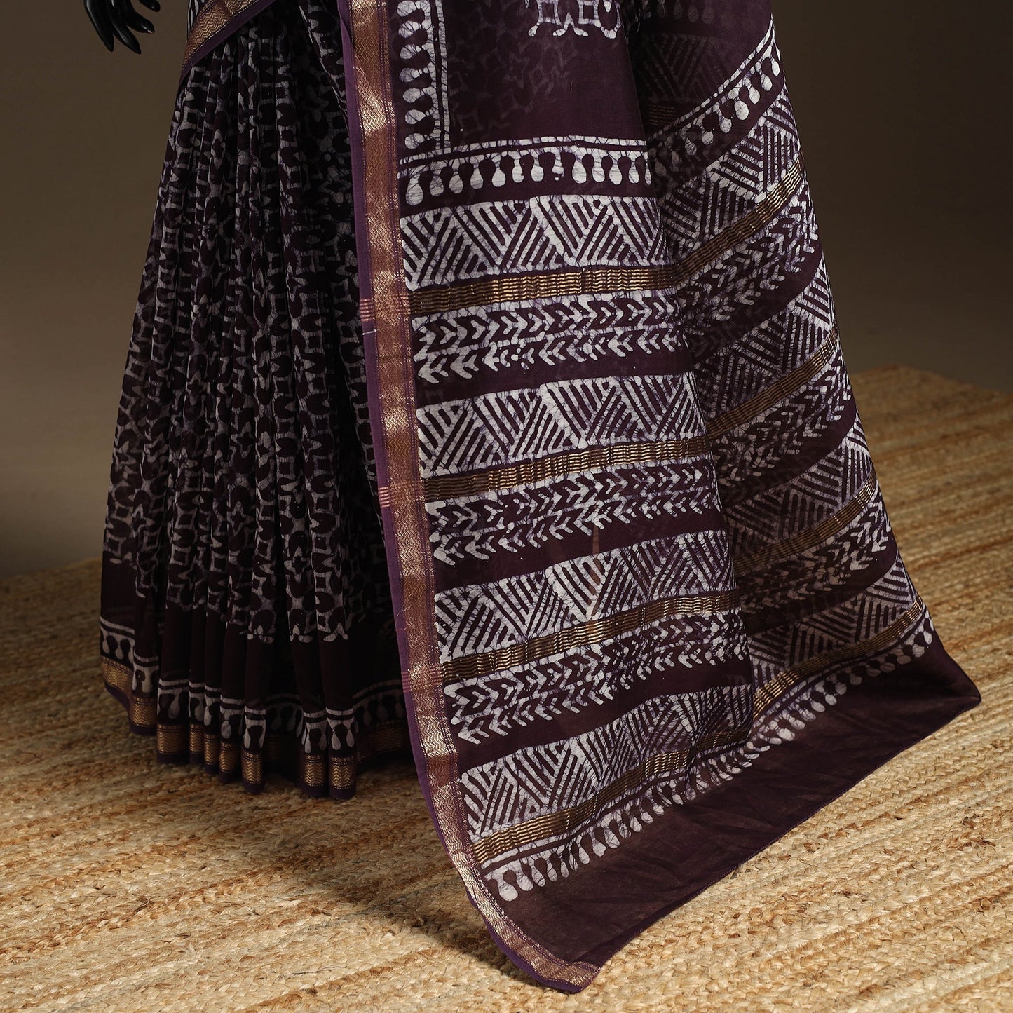 Chanderi silk hand batik saree 11 - handcrafted