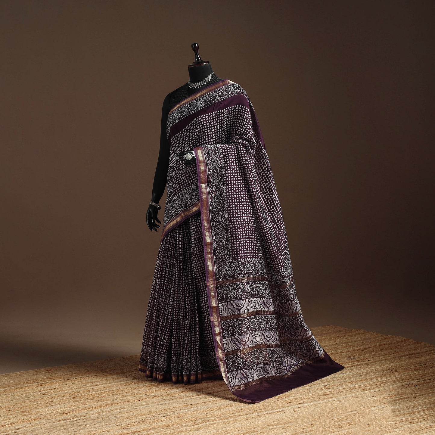 Chanderi silk hand batik saree 13 - handcrafted