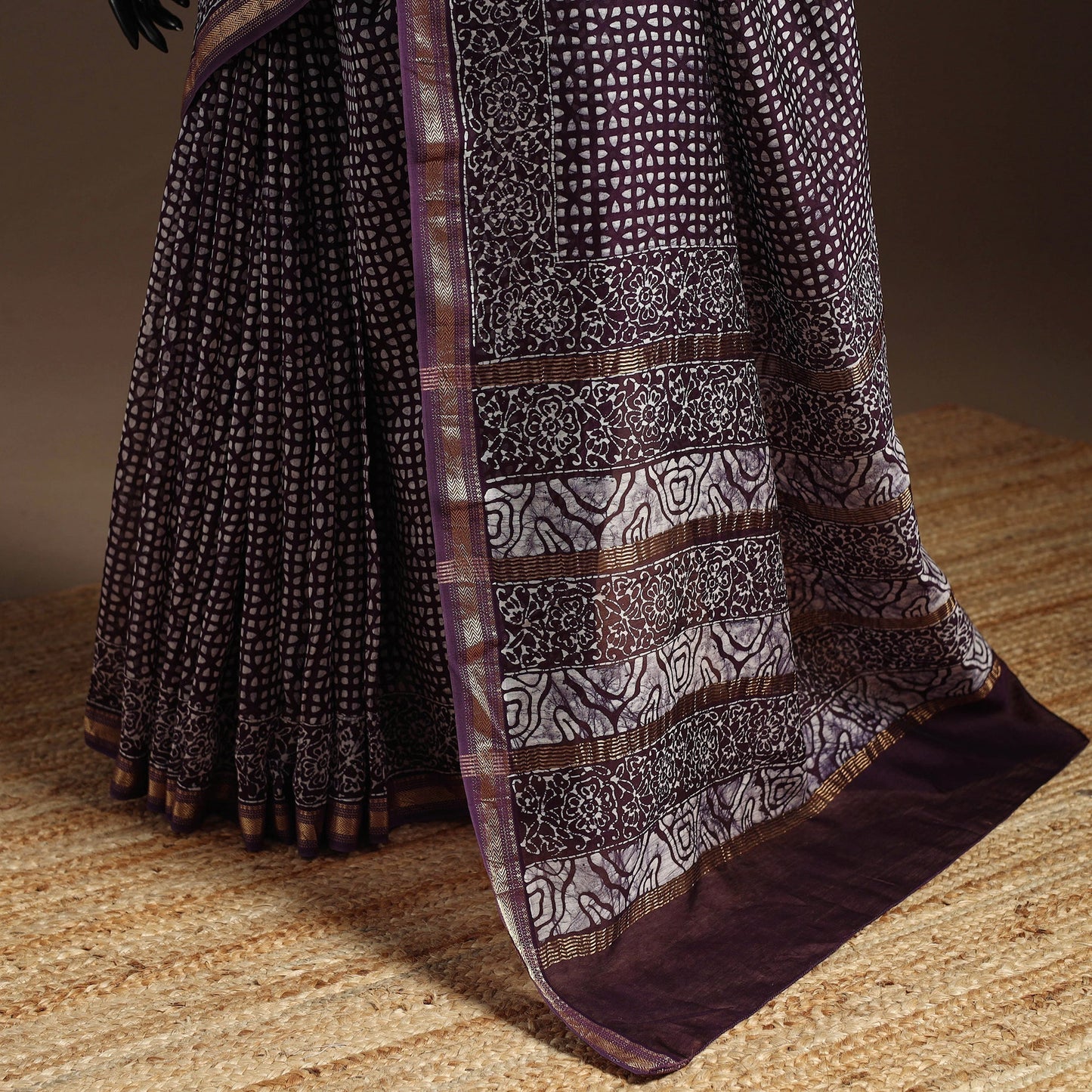 Chanderi silk hand batik saree 13 - handcrafted