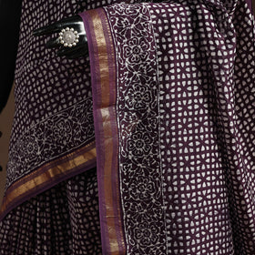 Chanderi silk hand batik saree 13 - handcrafted