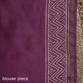 Chanderi silk hand block batik print saree 74 - handcrafted