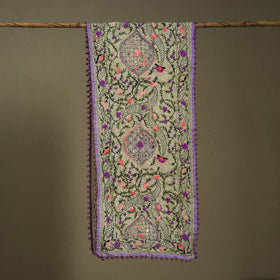 Buy Chanderi Silk Phulkari Hand Embroidered Stole