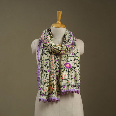  Chanderi Silk Hand Embroidered Stole