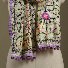  Chanderi Silk Hand Embroidered Stole