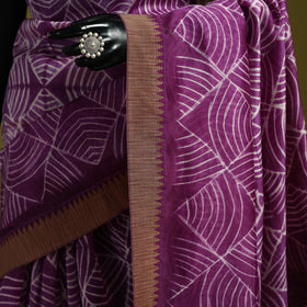 Chanderi silk nui shibori tie-dye saree with ghicha border