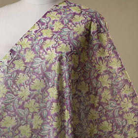 Purple - chanderi silk sanganeri fabric 11 - handcrafted