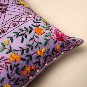 Purple - chinon hand embroidery cushion cover 10