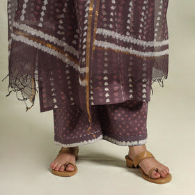 Buy Cotton Purple Batik Print Kurta Set