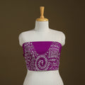Purple Cotton Bengal Kantha Stitch Blouse Piece 