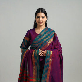 Buy Purple Cotton Dharwad Kurta Set with Palazzo & Dupatta