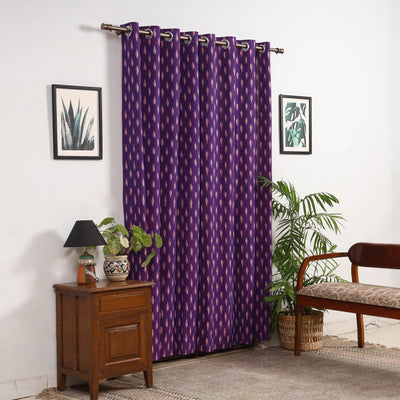 Purple - cotton door pochampally ikat curtain (7 x 3 feet)