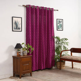 Purple - cotton door pochampally ikat curtain (7 x 3 feet)