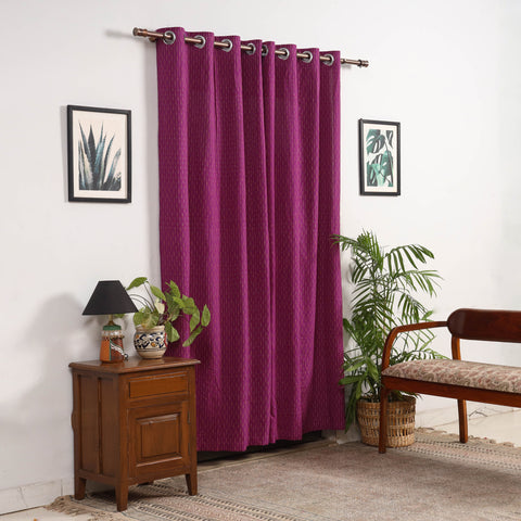 Purple - cotton door pochampally ikat curtain (7 x 3 feet)