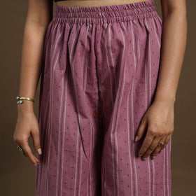 Buy Cotton Purple Flared Jacquard Palazzo