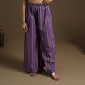  Cotton Purple Flared Jacquard Palazzo