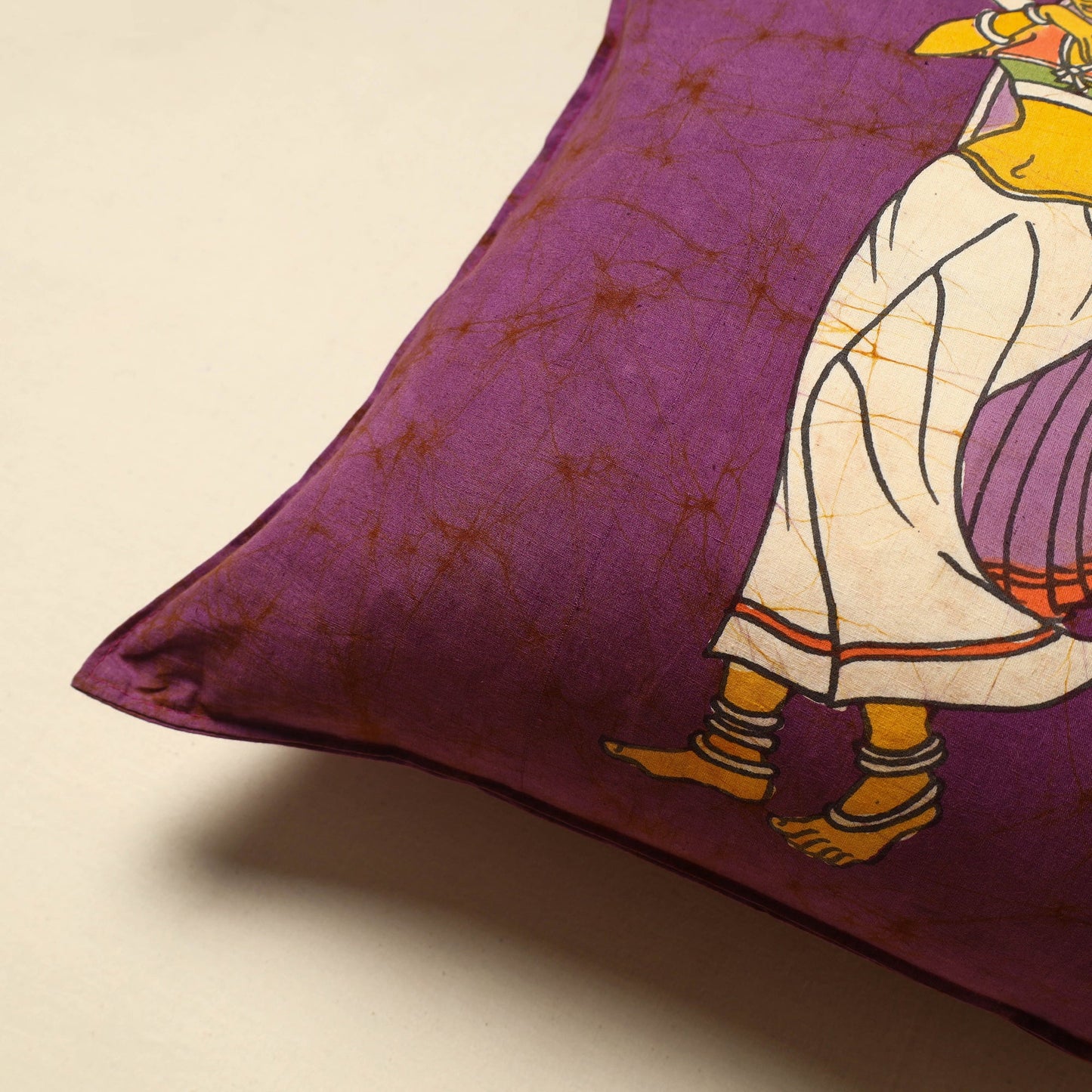  Purple Cotton Hand Batik Cushion Cover
