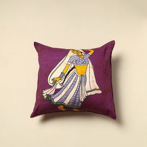 Purple - cotton hand batik cushion cover (18 x 18 in) 13