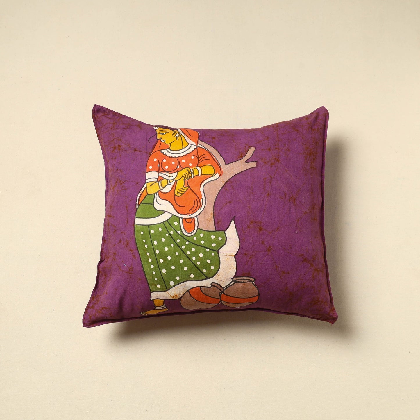 Purple - cotton hand batik cushion cover (18 x 18 in) 14