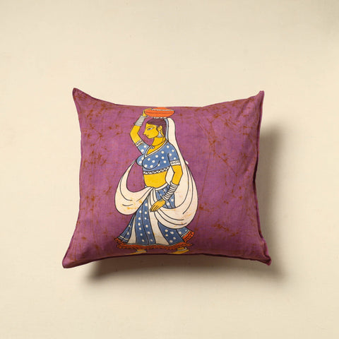 Purple - cotton hand batik cushion cover (18 x 18 in) 15