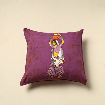 Purple - cotton hand batik cushion cover (18 x 18 in) 17