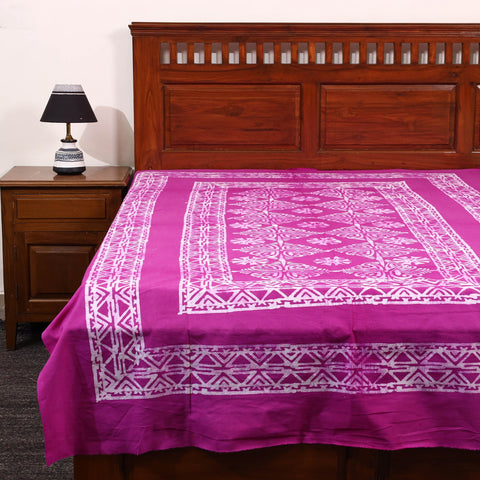 Buy Pink Hand Batik Print Bed Sheet Online at iTokri.com