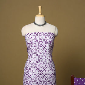 Pink - cotton hand kutch batik 3pc unstitched dress