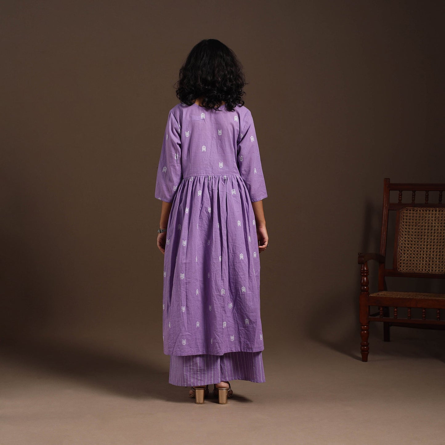 Purple - cotton jacquard kurta set (set of 2) 06