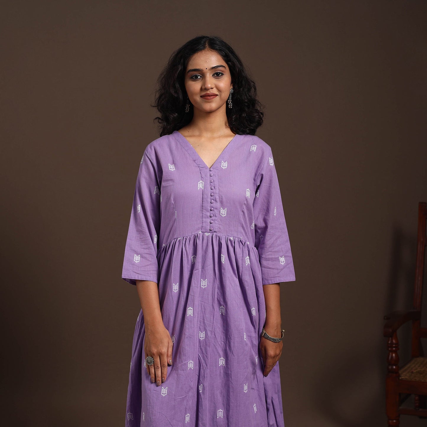Purple - cotton jacquard kurta set (set of 2) 06