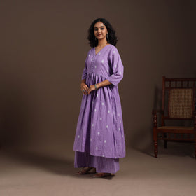 Purple - cotton jacquard kurta set (set of 2) 06