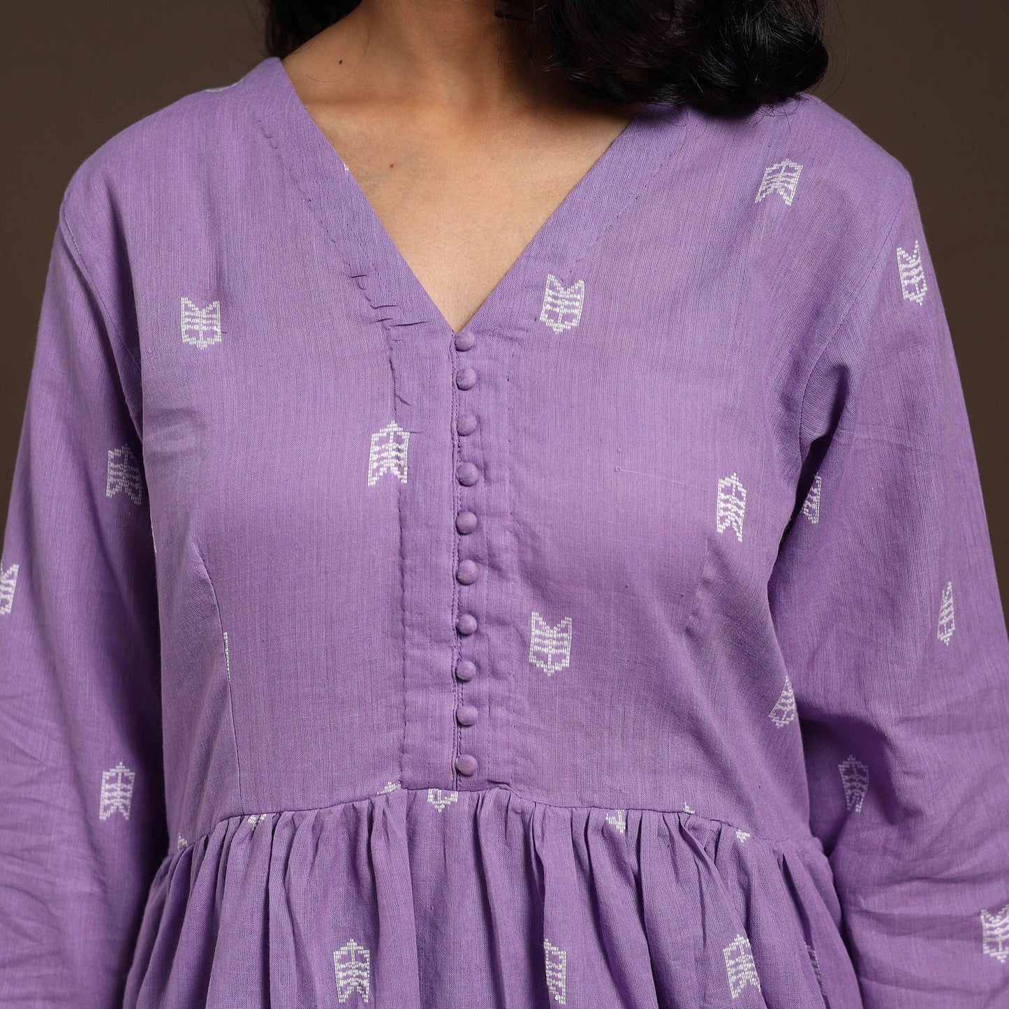 Purple - cotton jacquard kurta set (set of 2) 06