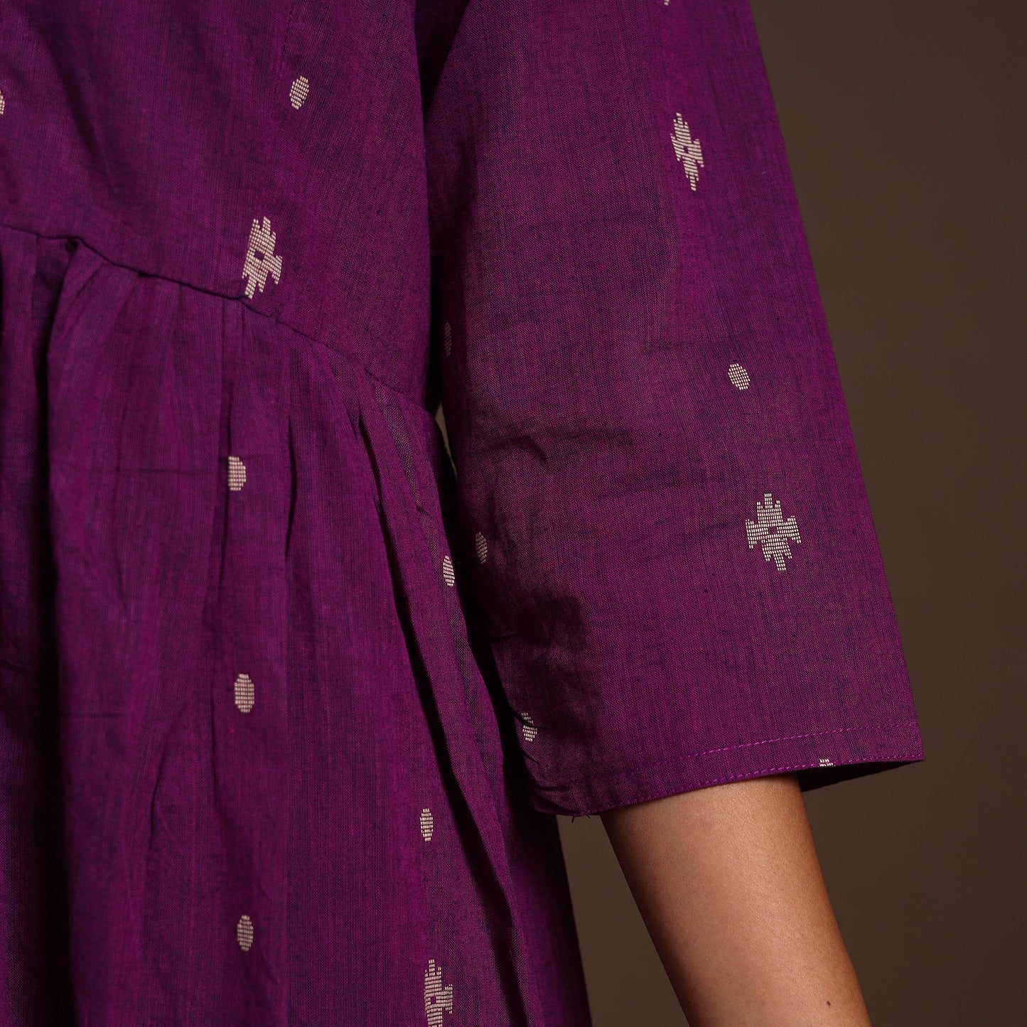 Purple - cotton jacquard kurta set (set of 2) 12