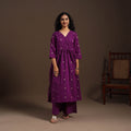 Purple - cotton jacquard kurta set (set of 2) 12