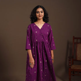 Purple - cotton jacquard kurta set (set of 2) 12