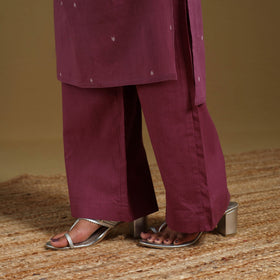 Purple - cotton jacquard kurta set (set of 3) 02