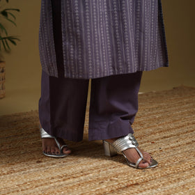 Purple - cotton jacquard kurta set (set of 3) 10