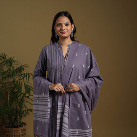 Purple - cotton jacquard kurta set (set of 3) 10