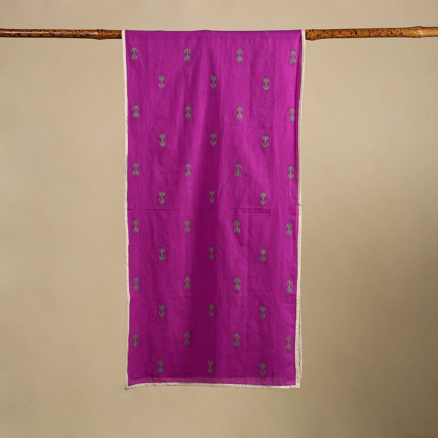  Purple Cotton Jacquard Stole