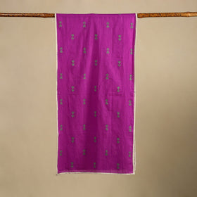  Purple Cotton Jacquard Stole