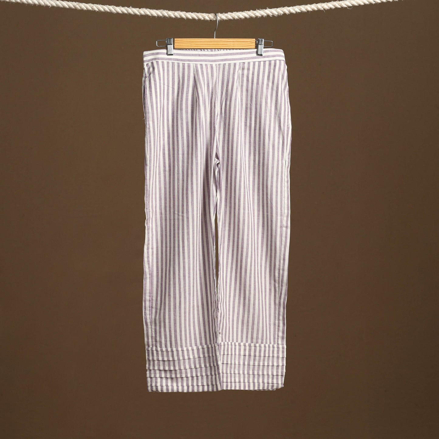 Purple - cotton jacquard weave palazzo 10 - handcrafted