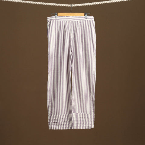 Purple - cotton jacquard weave palazzo 10 - handcrafted